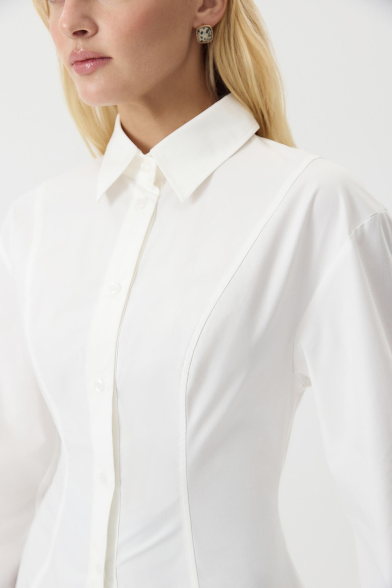 Рубашка приталенная из хлопка Charmstore, цвет: молочный, 112-45546-111 купить онлайн