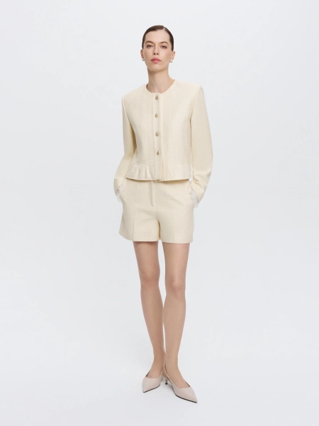 Укороченный жакет из твида ANNA PEKUN, цвет: Желтый, 10.2648.200 купить онлайн