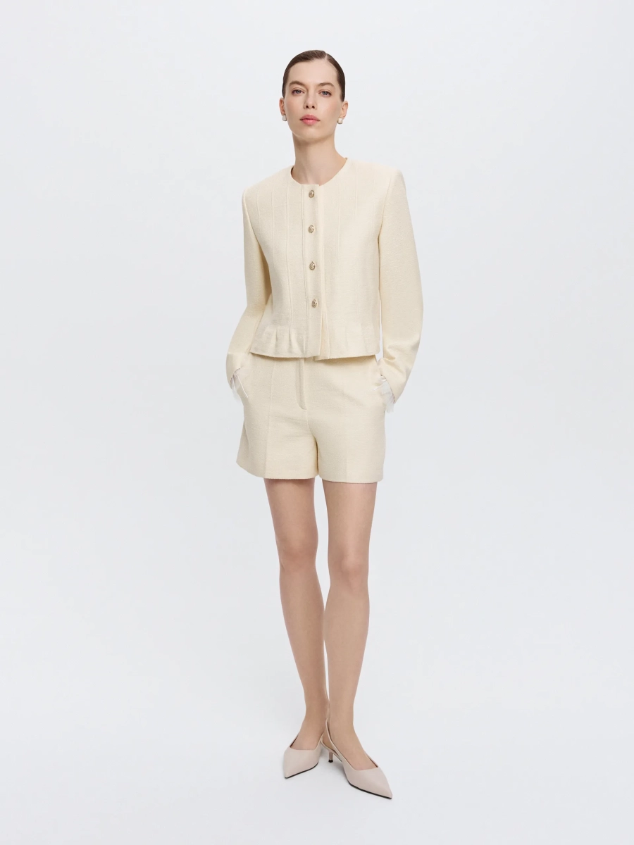 Укороченный жакет из твида ANNA PEKUN, цвет: Желтый, 10.2648.200 купить онлайн