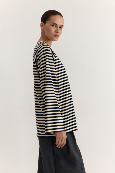 Лонгслив из смесового хлопка TOPTOP, цвет: синий с принтом, TT.025.19305.621.03036 купить онлайн