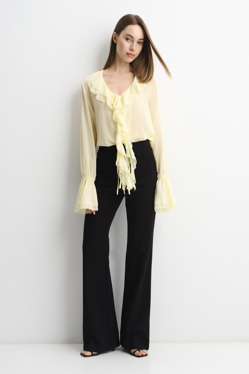 Блузка с воланами ENEVOO, цвет: Желтый, 06936 купить онлайн
