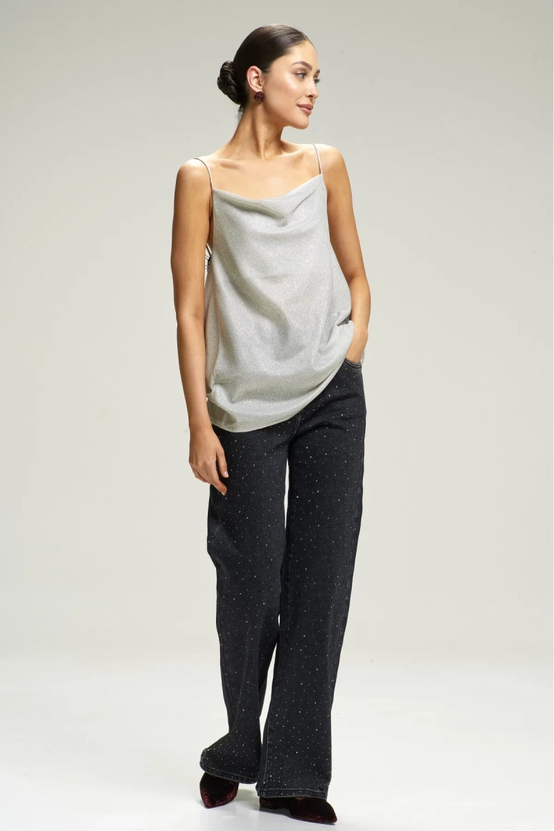 Топ на тонких бретелях Shine Bright Erist store, цвет: Серебряный, НФ-00002951 купить онлайн