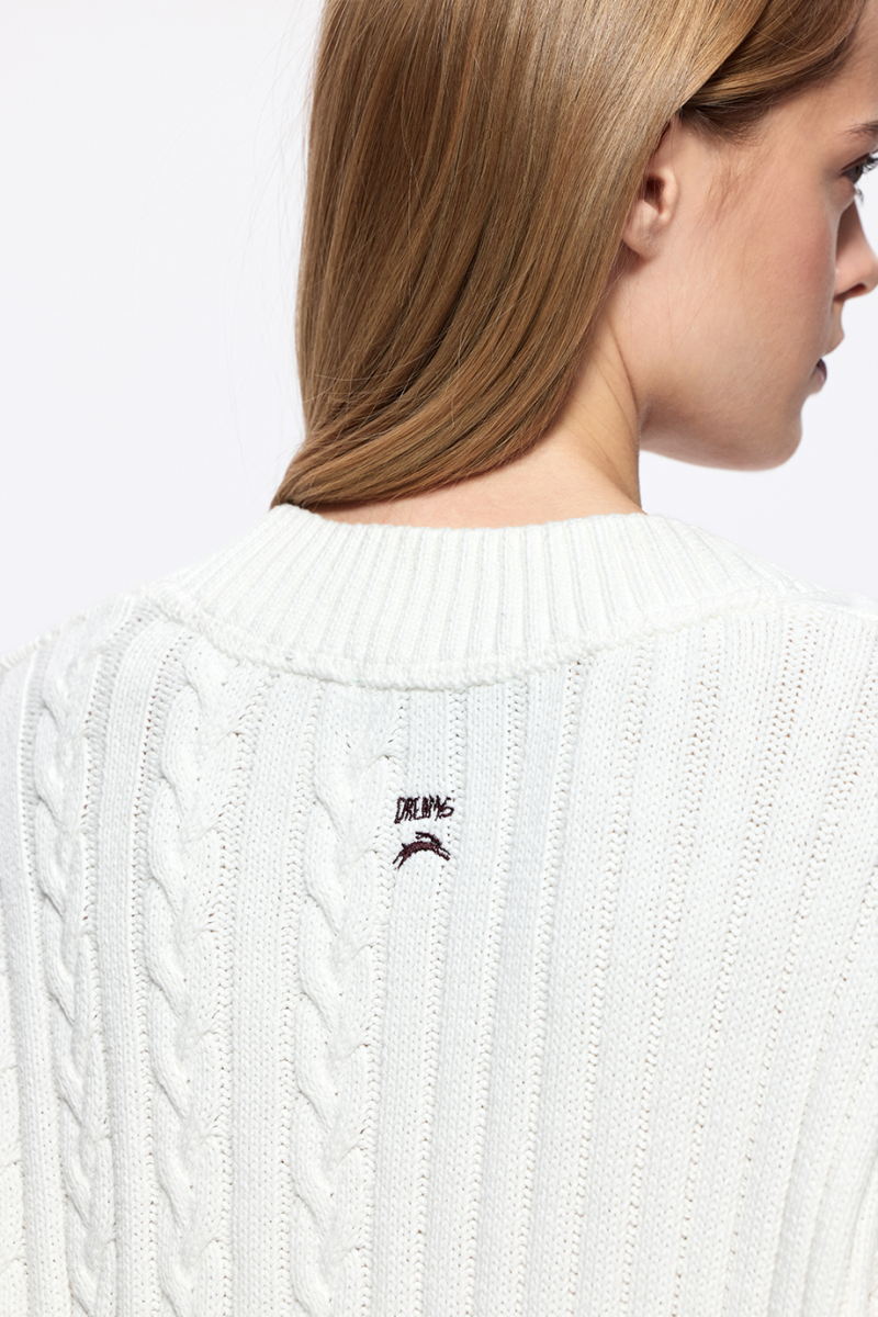 Джемпер с косами и вышивкой DREAMS BY ALENA AKHMADULLINA, цвет: белый, 126104140304639/413000 купить онлайн