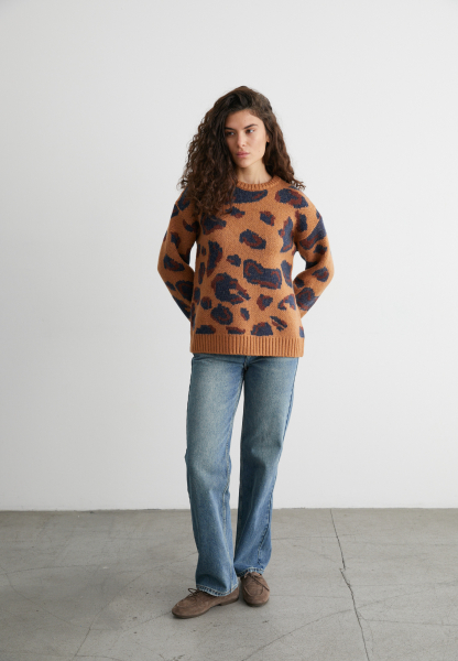 Свитер с леопардовым принтом Marou, цвет: коричневый, mar1_0923_07 купить онлайн