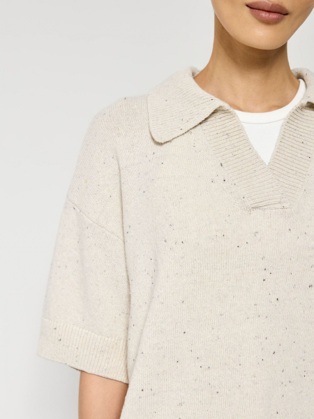 Поло из переработанного хлопка AROUND, цвет: белый песок, 219_99C01 купить онлайн