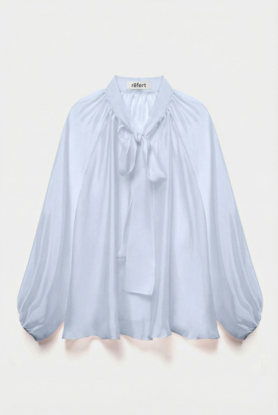 Блуза из шифона с бантом REFERT, цвет: голубой, 12-3545/3-2511 купить онлайн