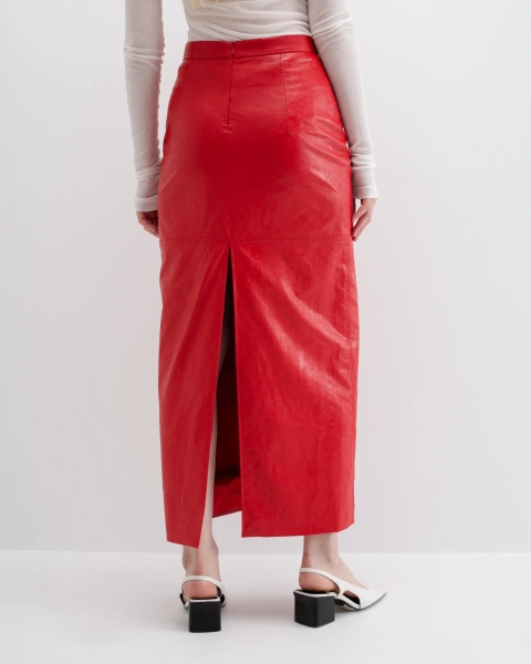 Юбка из экокожи Anmuse, цвет: красный, SK24А101-RD купить онлайн