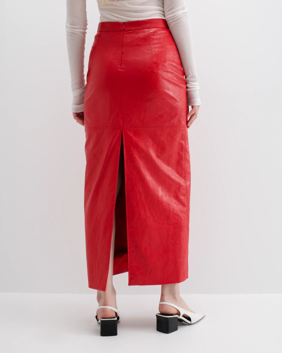 Юбка из экокожи Anmuse, цвет: красный, SK24А101-RD купить онлайн