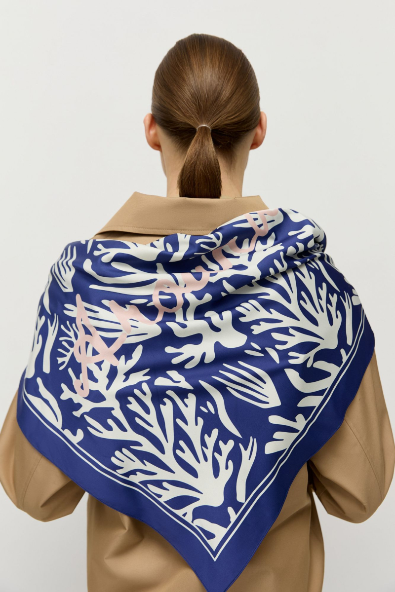Платок с принтом AROUND, цвет: синий 187_09PS02 купить онлайн