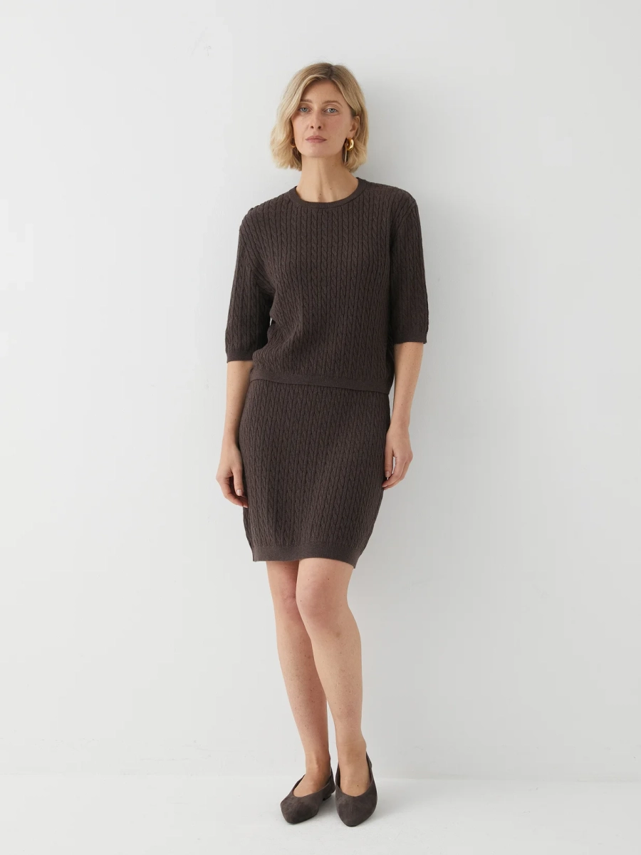 Вязаная юбка Marou, цвет: коричневый, Mar_26021206 купить онлайн