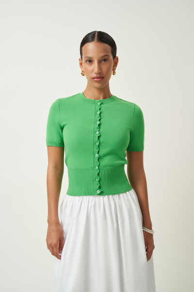 Кардиган с фестонами Charmstore, цвет: зеленый 305-35688-770 |новая коллекция купить онлайн