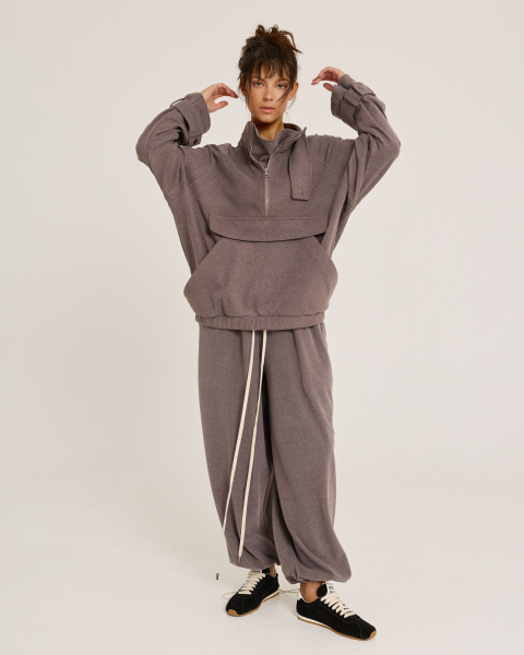 Брюки из фланели BROWN Anmuse, цвет: коричневый, TR25W206-BROWN-1 купить онлайн