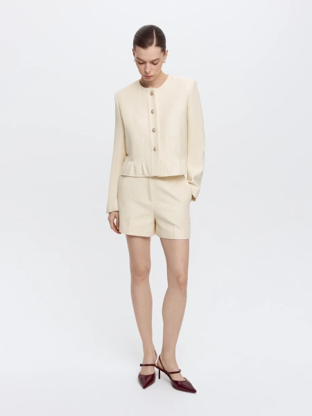 Шорты из твида ANNA PEKUN, цвет: Желтый,  купить онлайн