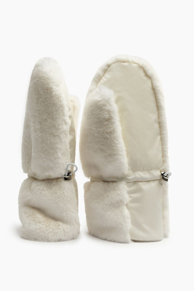 Варежки с отделкой из экомеха TOPTOP, цвет: молочный TT.610.15006.120 купить онлайн