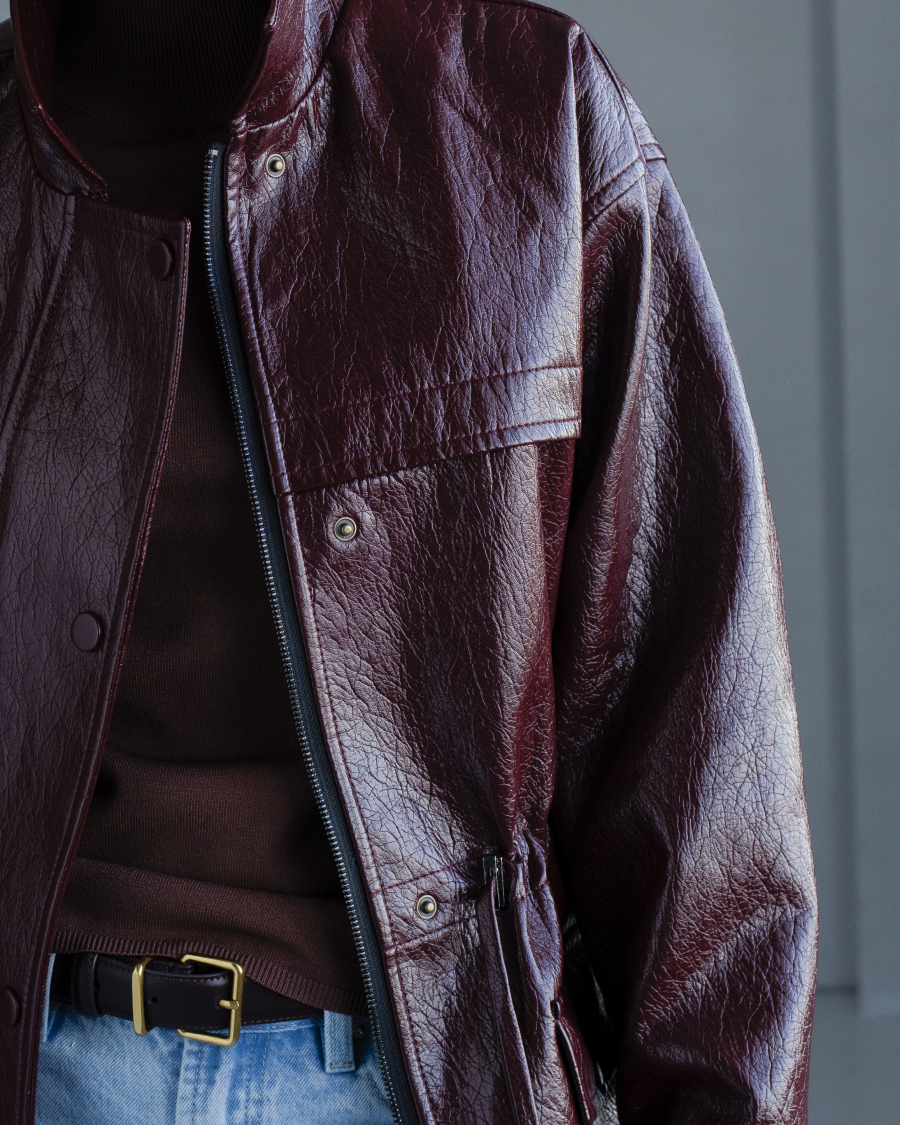 Парка из экокожи VLVT, цвет: Бордовый, 00-00005295 купить онлайн