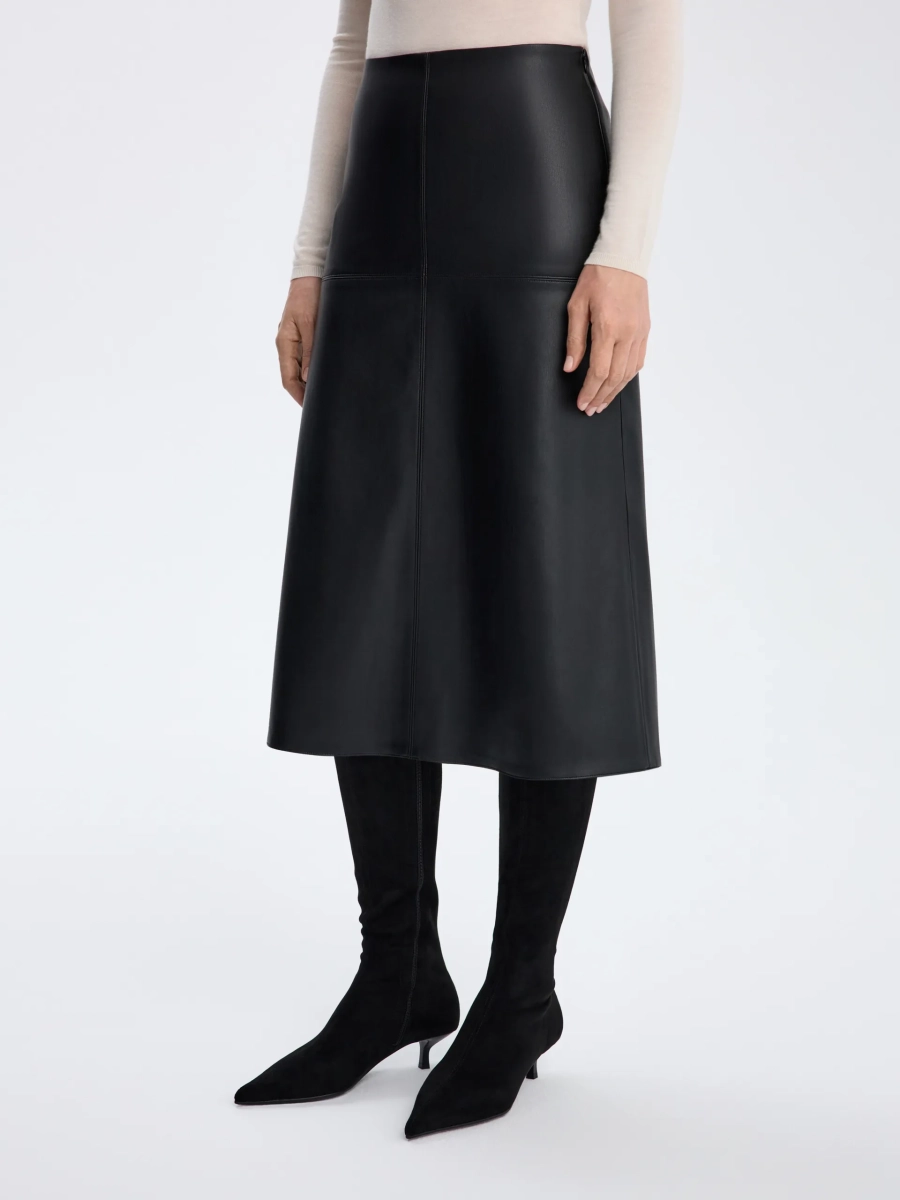 Юбка из фактурной экокожи ANNA PEKUN, цвет: Черный,  купить онлайн