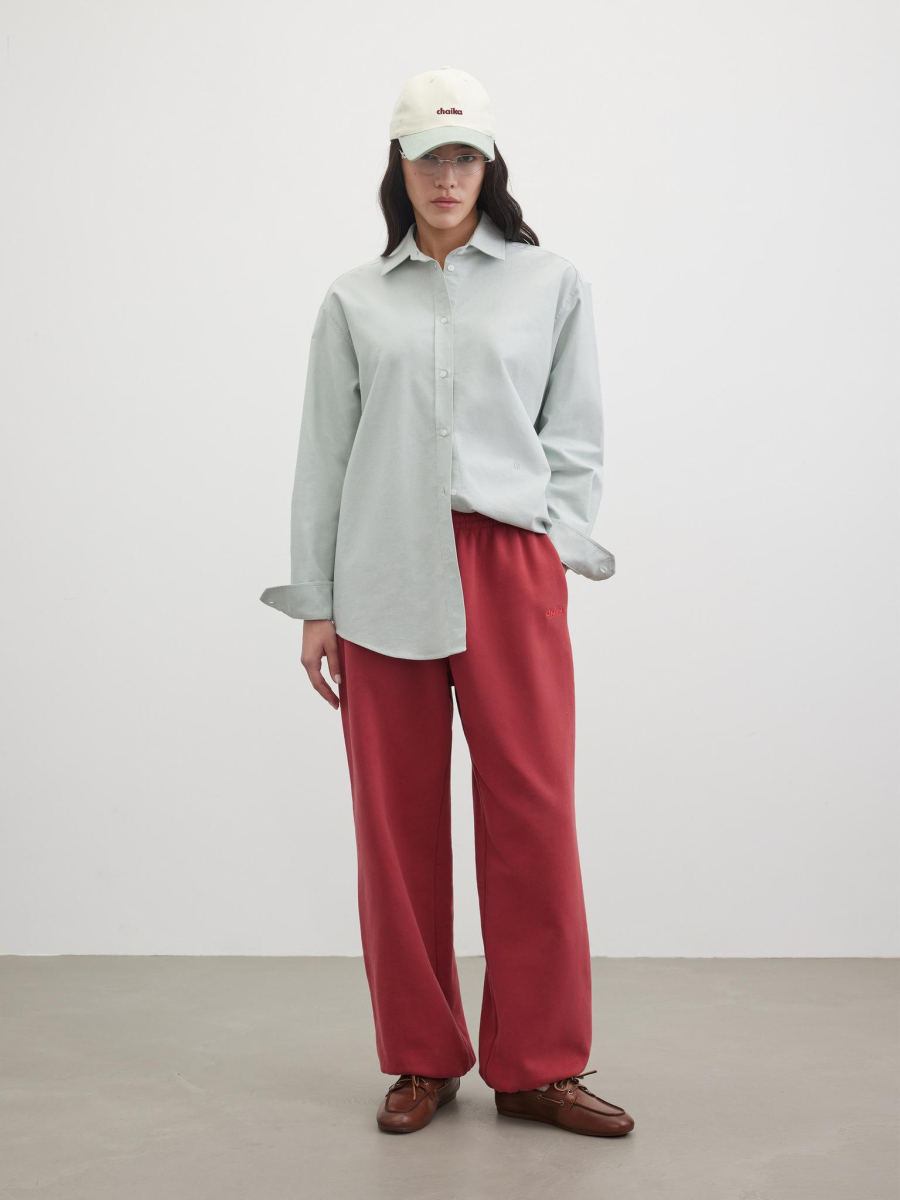 Рубашка однотонная с вышивкой Chaika, цвет: мятный, SS26BL04-82 купить онлайн