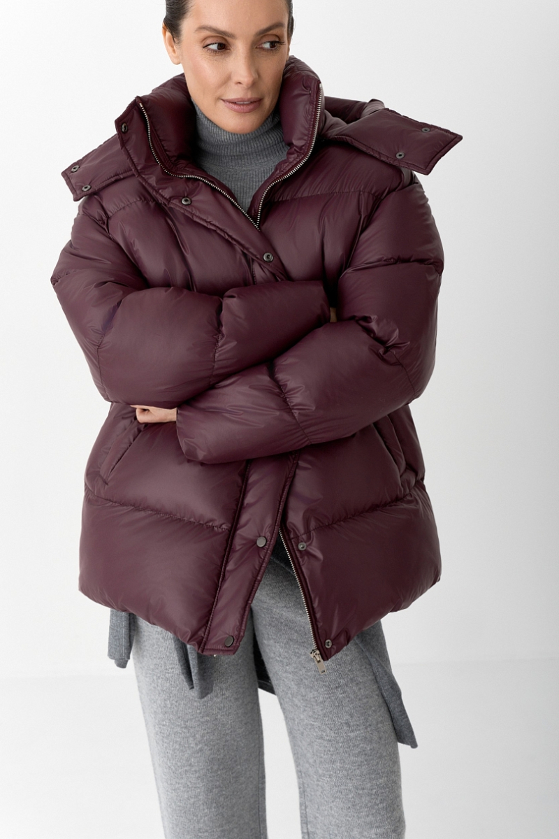Пуховик с эффектом Puff Ricoco, цвет: сливовый, 7013/1 купить онлайн