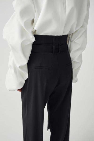 Брюки с двойным поясом Shtripling, цвет: Черный, SHPNT003BLK купить онлайн