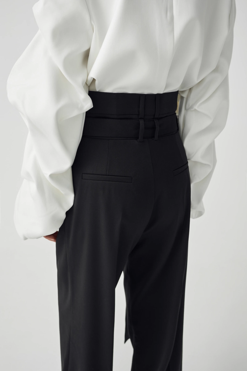 Брюки с двойным поясом Shtripling, цвет: Черный, SHPNT003BLK купить онлайн