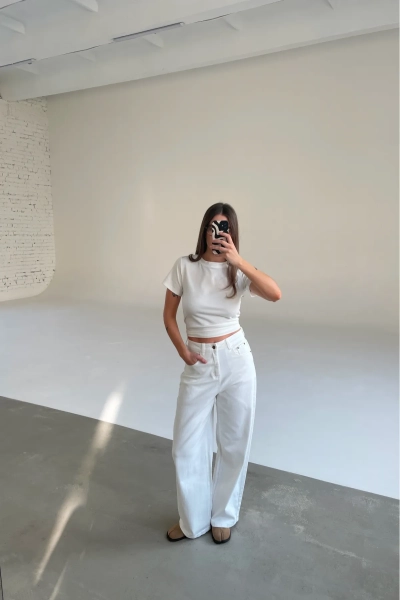 Джинсы свободные Erist store, цвет: белый, НФ-00003367 купить онлайн