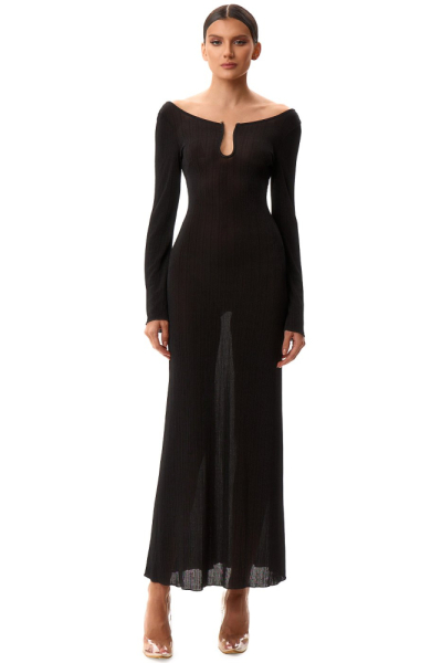 Платье макси с декоративным элементом