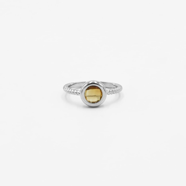 Витое кольцо с цитрином Jesty