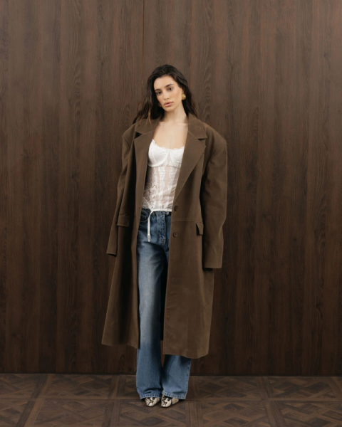 Замшевый плащ