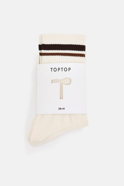 Носки из смесового хлопка TOPTOP, цвет: молочный с принтом TT.082.14003.122 купить онлайн