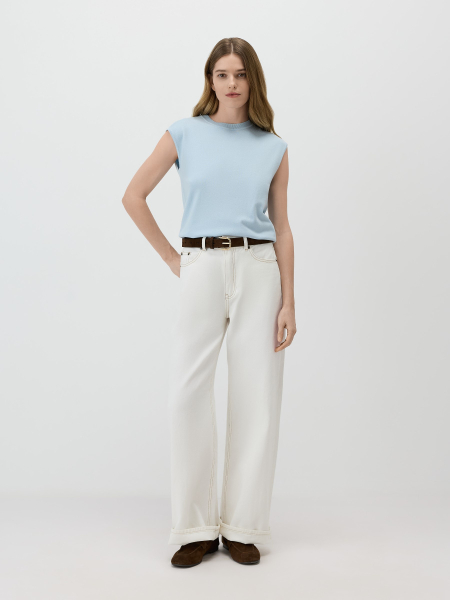 Топ из вискозы Conso, цвет: голубой, KM 260721 - голубой купить онлайн