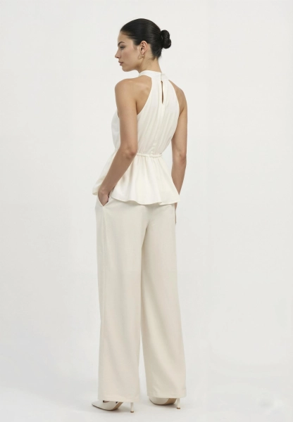 Топ с баской из шифона REFERT, цвет: молочный, 13-4130/1-2511 купить онлайн