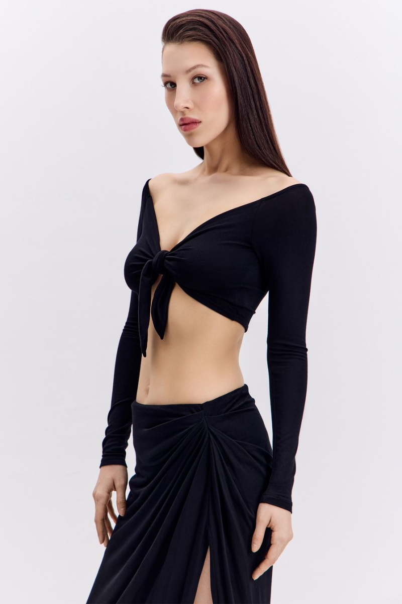 Топ из смесовой вискозы TOPTOP, цвет: Черный TTS.020.16670.900 |новая коллекция купить онлайн