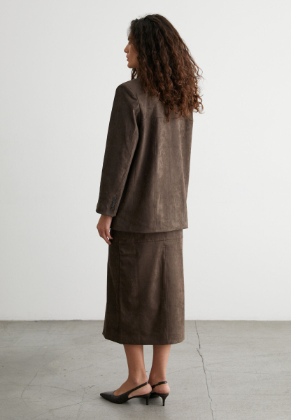 Юбка из замши на пуговицах Lora Marou, цвет: коричневый, Mar2_2604 купить онлайн