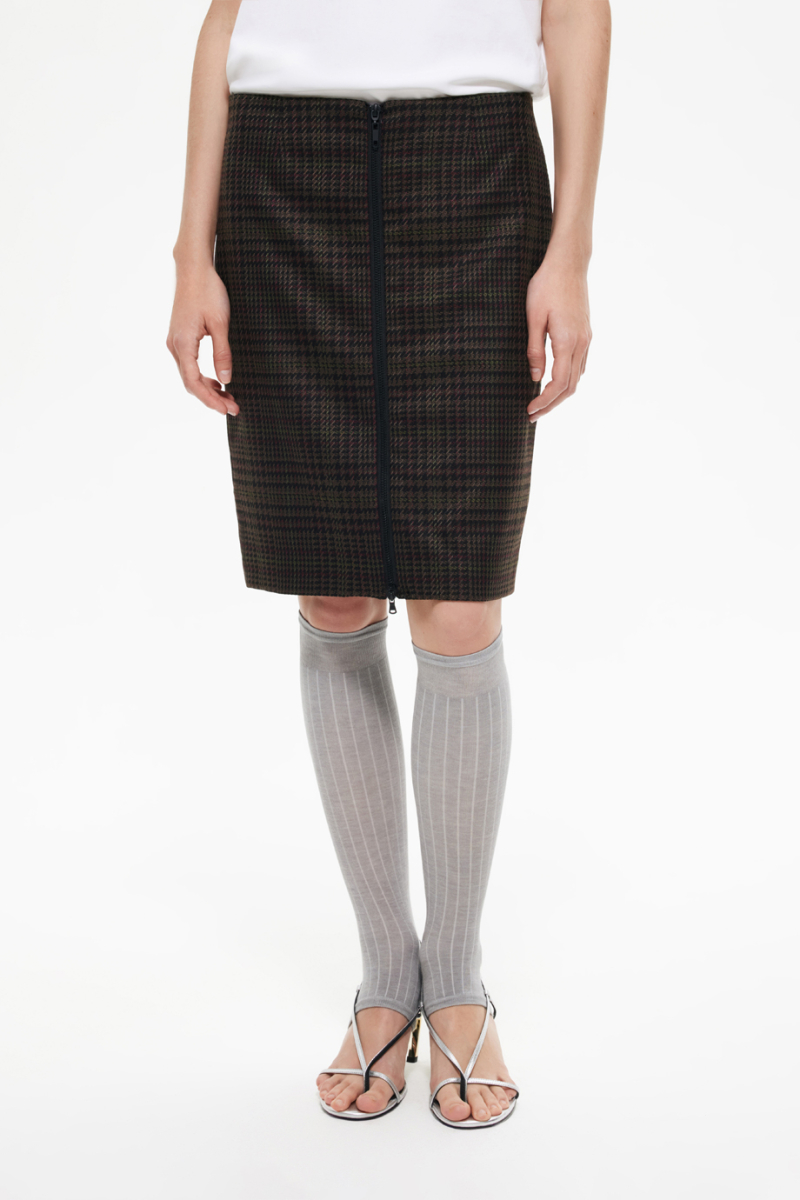 Юбка-карандаш в клетку DREAMS BY ALENA AKHMADULLINA, цвет: хаки, 225102100204275/518000 купить онлайн