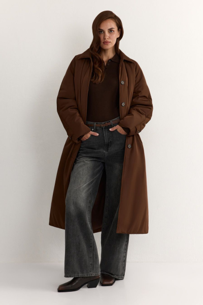 Утепленное пальто TOPTOP, цвет: коричневый, TT.043.17956.700 купить онлайн