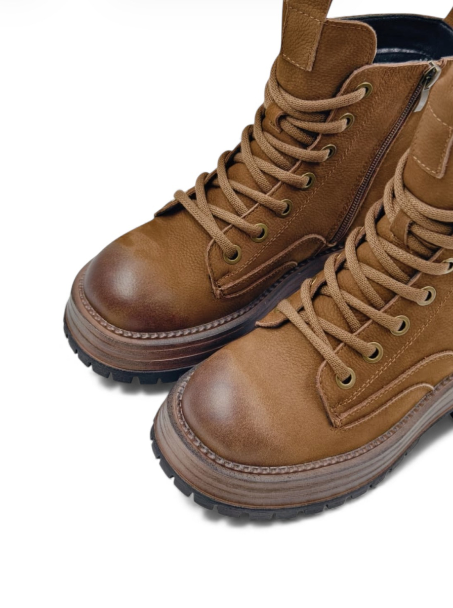 Ботинки зимние из натуральной кожи GRANDERA, цвет: коричневый zm-lf80586-3 (591) купить онлайн