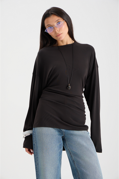 Лонгслив из вискозы MIA AIM, цвет: Черный, MIA627 купить онлайн