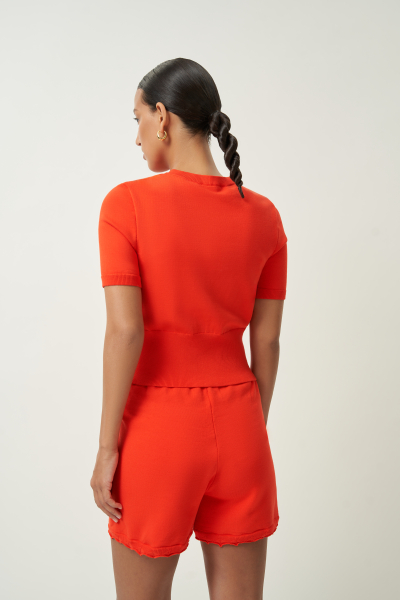 Кардиган с фестонами Charmstore, цвет: алый, 305-35688-441 купить онлайн
