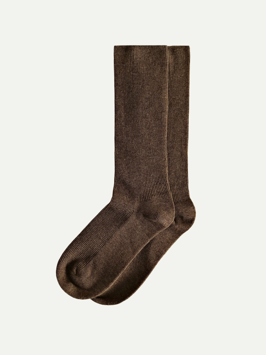 Женские носки в рубчик TENDEN, цвет: коричневый WSF21/04-коричневый купить онлайн