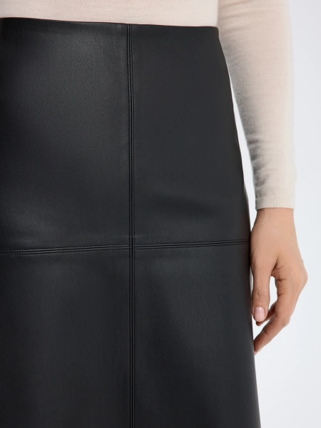 Юбка из фактурной экокожи ANNA PEKUN, цвет: Черный,  купить онлайн