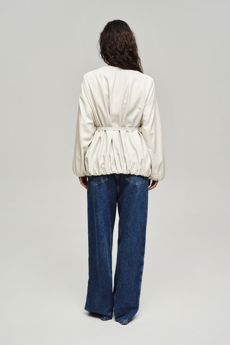 Куртка из экокожи Label .B, цвет: молочный, Jc.43.4.CH.WH купить онлайн
