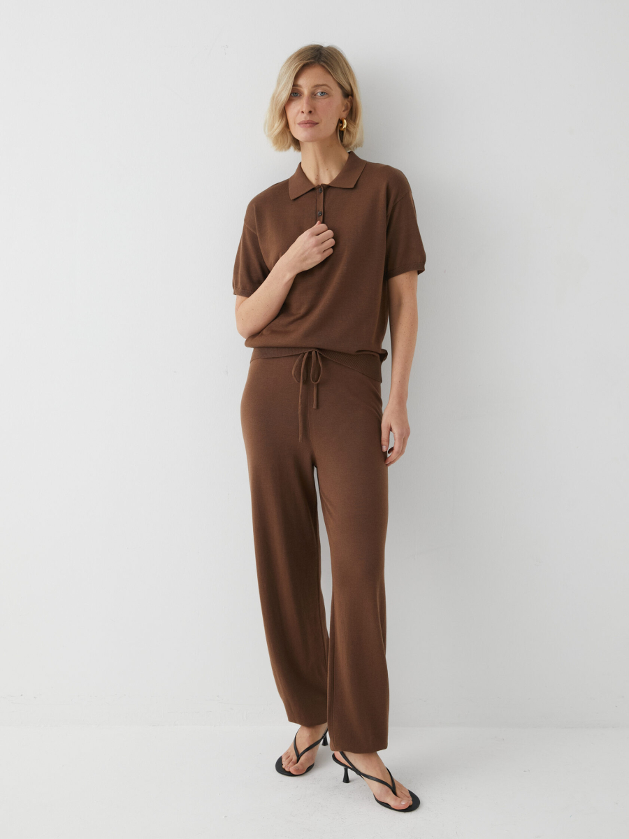 Вязаные брюки-баллоны Marou, цвет: коричневый, Mar_26021008 купить онлайн