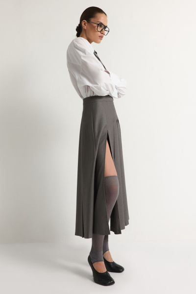Юбка-миди со складками TOPTOP, цвет: серый, TT.071.15844.800 купить онлайн
