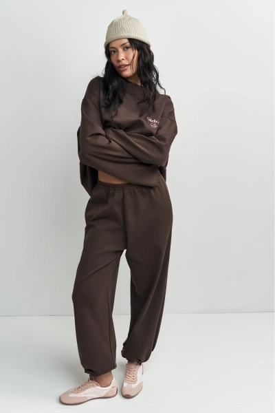 Брюки хлопковые на кулиске Erist store, цвет: коричневый, НФ-00003392 купить онлайн