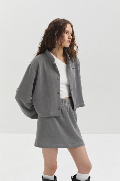 Юбка из фактурного трикотажа marte, цвет: серый,  купить онлайн