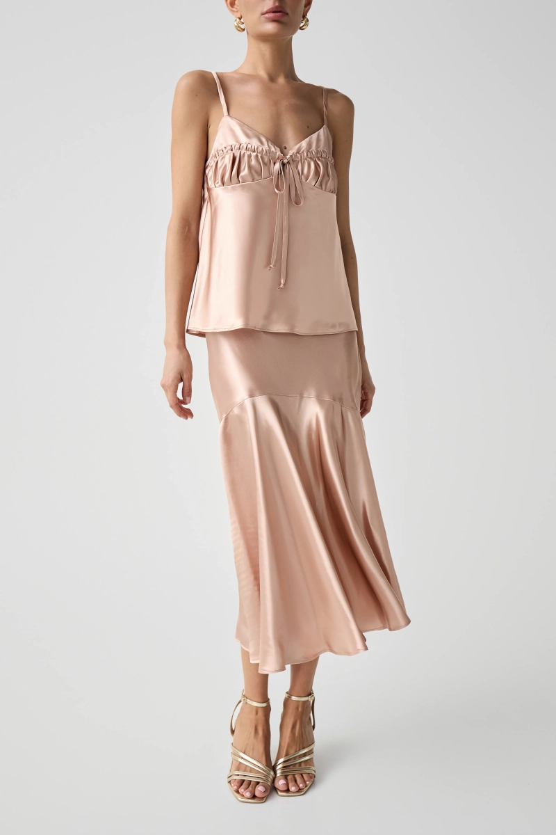 Топ из итальянской вискозы Shtripling, цвет: пудровый, SHTOP004PDR купить онлайн