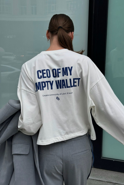 Лонгслив на кулисе WHITE Label .B, цвет: WHITE,  купить онлайн