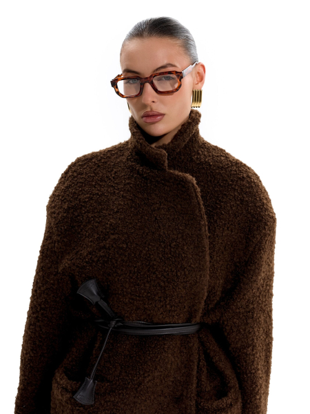 Пальто из смесовой шерсти ANOTHER SELECT, цвет: коричневый, 00062 купить онлайн