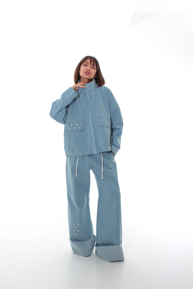 Бомбер из денима GARCHIT, цвет: голубой,  купить онлайн