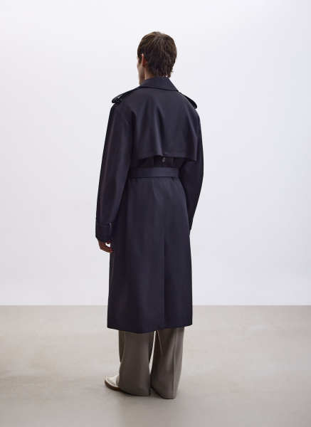 Тренч свободного кроя удлинённый ALL WE NEED, цвет: Черный, 2603M5201-01 купить онлайн